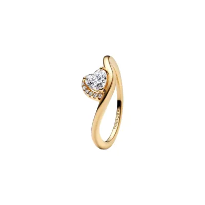 163660C01-56 PANDORA Wavy Heart prsten