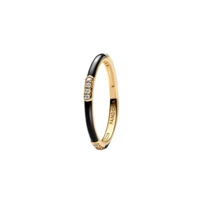163686C01-54 PANDORA Black Enamel & Stones prsten