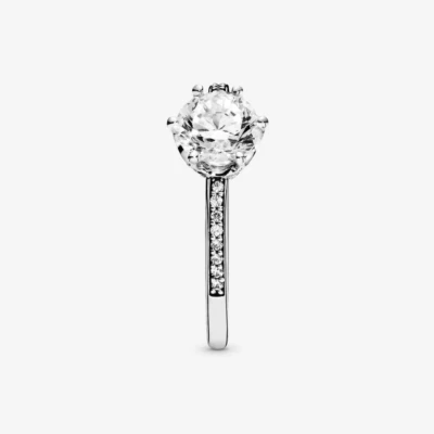 198289CZ-56 PANDORA Clear Sparkling Crown Solitaire ženski prsten - 198289cz vacg