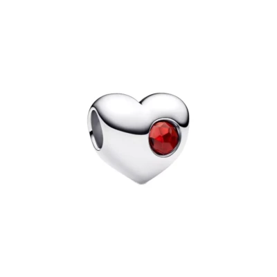 794161C01 PANDORA Engravable Red Stone Heart privezak
