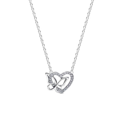 394477C01-45 PANDORA Entwined Heart & Butterfly Pendant ženska ogrlica srebro 925 CC/26