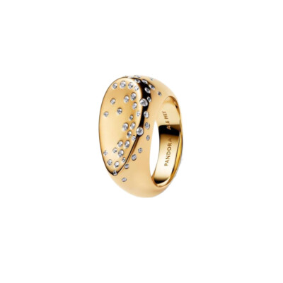 164671C01-56 PANDORA NAKIT Stone-Set Oval Domed Signet ženski prsten 14k pozl CD/26