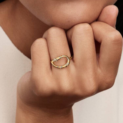 164676C01-56 PANDORA NAKIT Organically Shaped Stone-Set Statement ženski prsten 14k pozl CD/26 - 164676C01 1