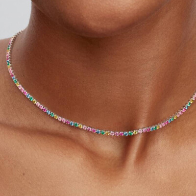 394648C01-40 PANDORA Rainbow Tennis ženska ogrlica srebro 925 CD/26 - 394648C01 2
