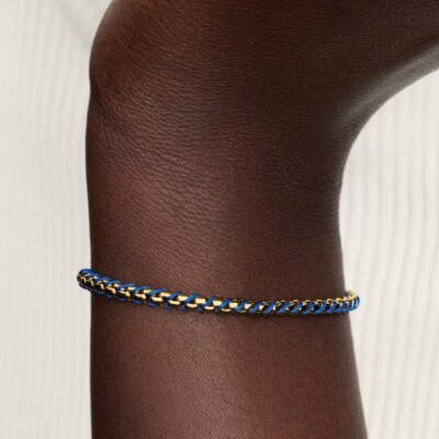 563816C02-18 PANDORA Blue Cord Box Chain ženska narukvica 14k pozl CD/26 - 563816C02 1