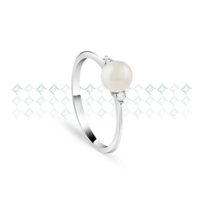 CP-AP-6/65/004 CONTE PRIME Perle prsten 18k zlato DI 0.04ct