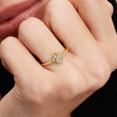 162674C01-54 PANDORA NAKIT Celestial Sparkling Sun ženski prsten 14k pozl - 162674C01 2