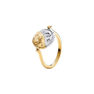 164810C01-54 PANDORA Sun & Moon Reversible Medallion ženski prsten 14k pozl CE/26