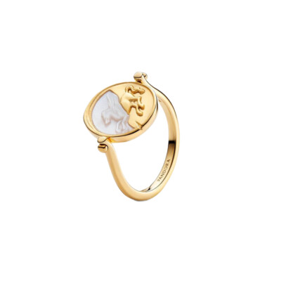 164812C01-54 PANDORA Pegasus Reversible Medallion ženski prsten 14k pozl CE/26