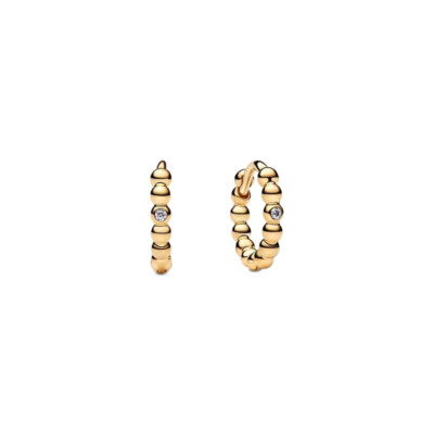 264823C01 PANDORA Beaded Huggie ženske minđuše 14k pozl CG/25